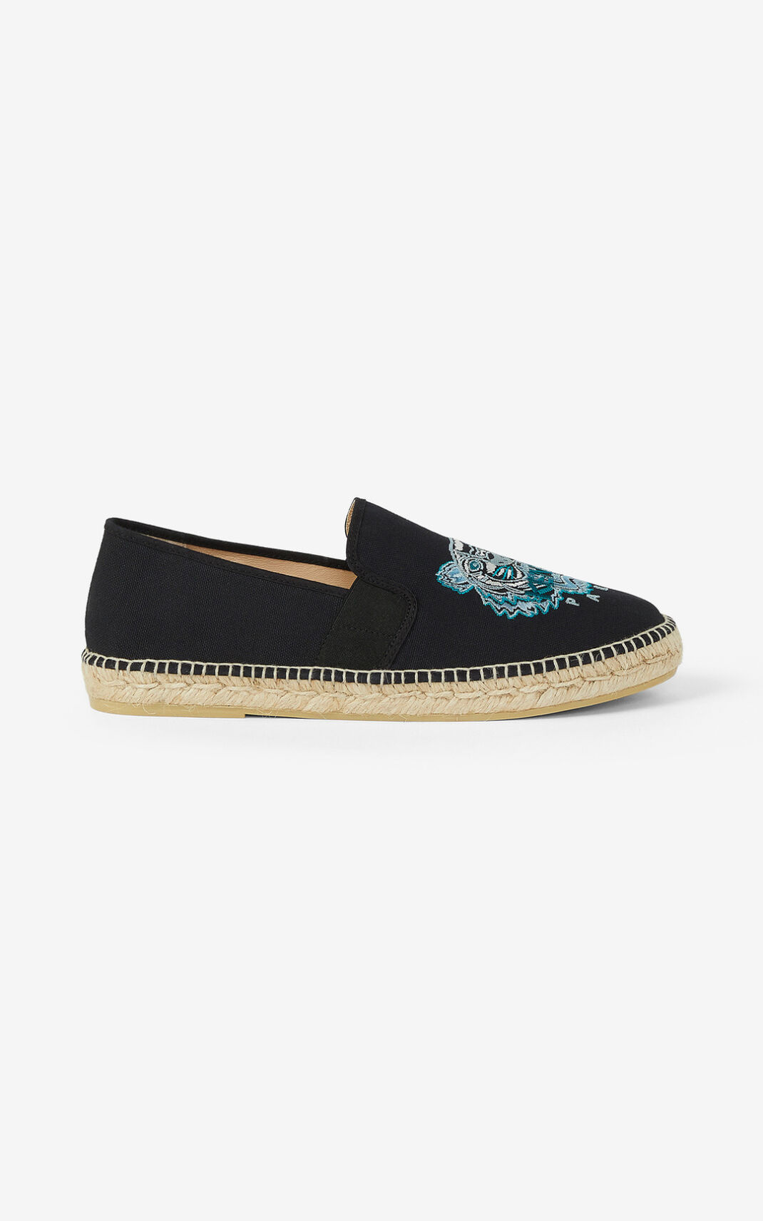 Kenzo Tiger stretch Kanvas Espadril Erkek Siyah | 6907-MXPRD